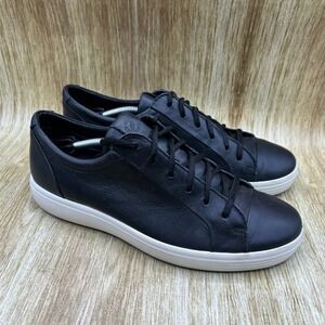 ECCO Soft 7 Men's 7.5 Women's 10 Black Leather Sneakers Low Top‎ Shoes Comfort